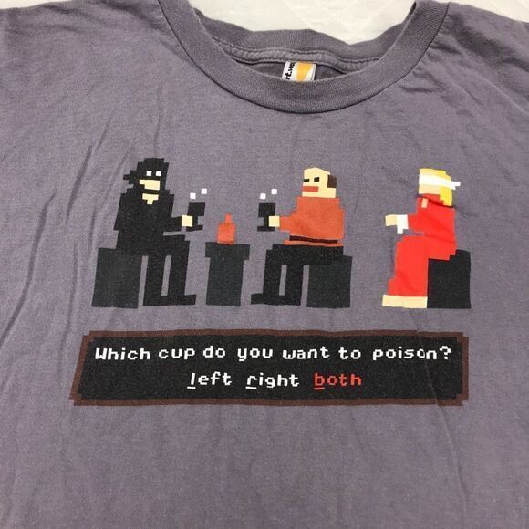 Which cup do you want to poison? left right both gray long sleeve shirt XL - Picture 2 of 3